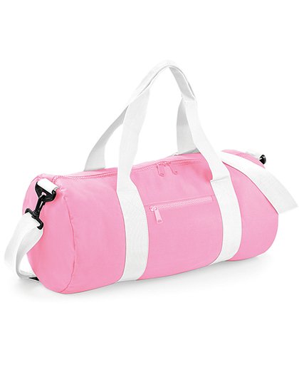 BagBase Original Barrel Bag – Classic Pink / White
