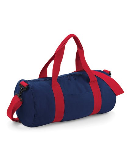 BagBase Original Barrel Bag – French Navy / Classic Red