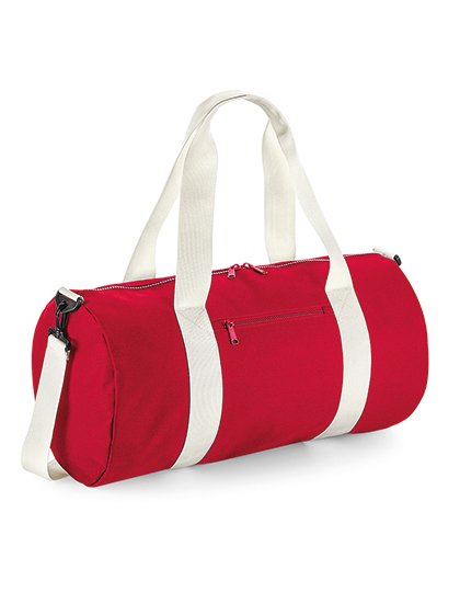 BagBase Original Barrel Bag XL – Classic Red / Off White