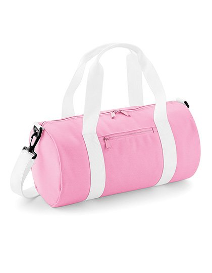 BagBase Mini Barrel Bag – Classic Pink / White