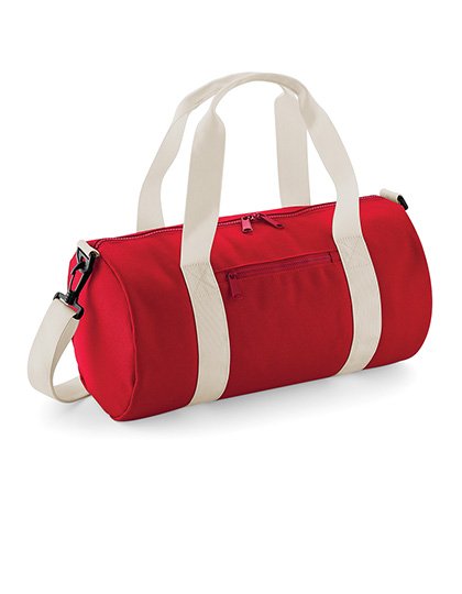 BagBase Mini Barrel Bag – Classic Red / Off White