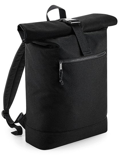 BagBase Recycled Roll-Top Backpack – Black
