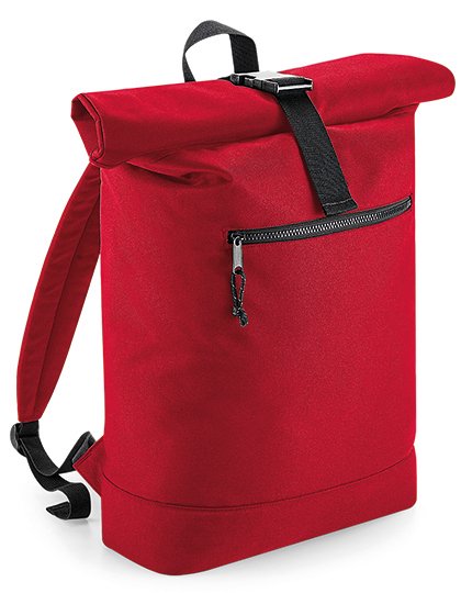 BagBase Recycled Roll-Top Backpack – Classic Red