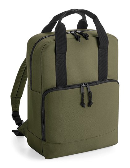 BagBase Recycled Twin Handle Cooler Backpack – Military Green