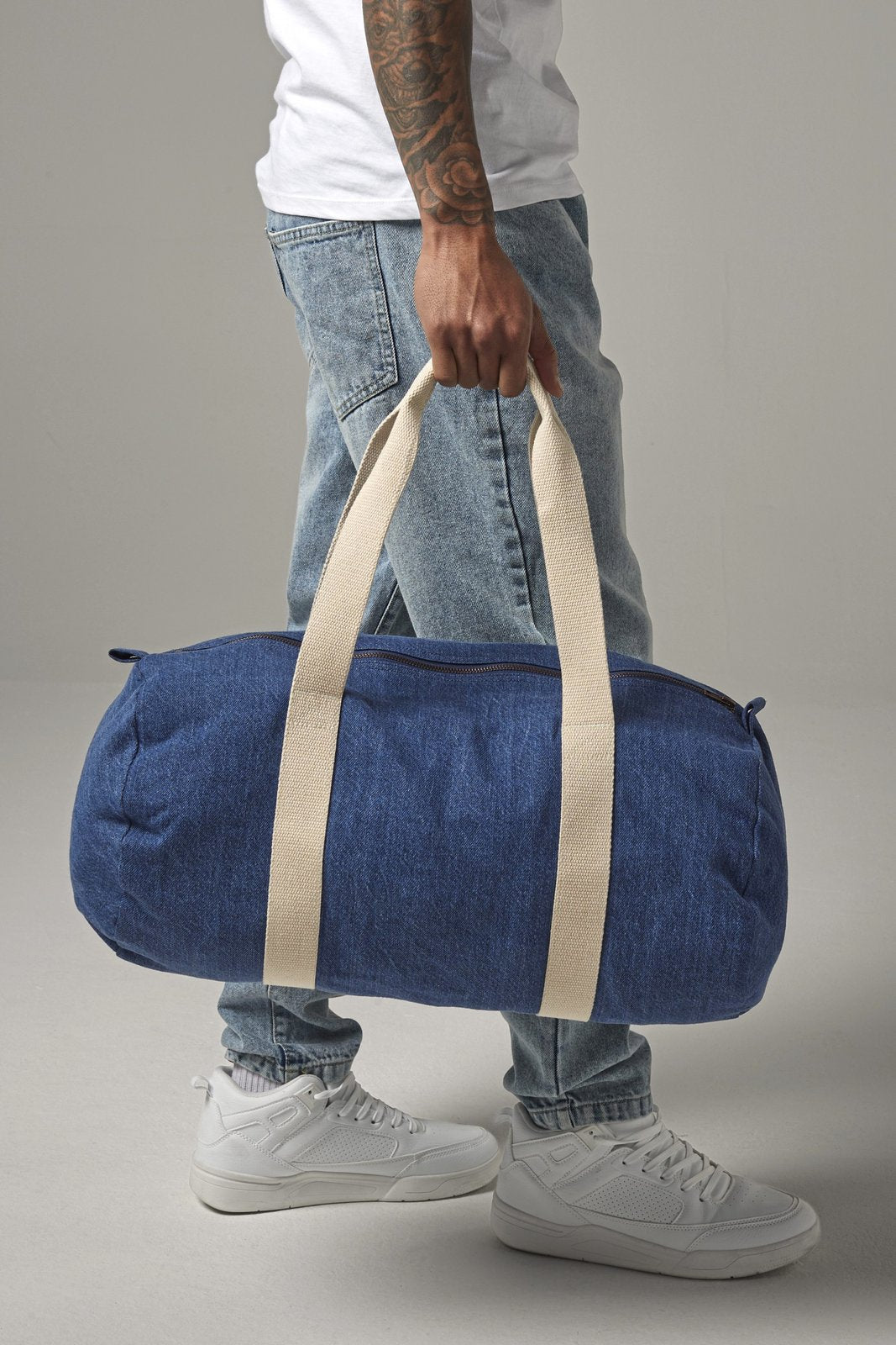 BagBase Denim Barrel Bag