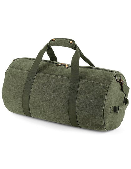 BagBase Vintage Canvas Barrel Bag – Vintage Military Green