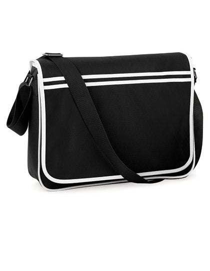 BagBase Retro Messenger – Black / White