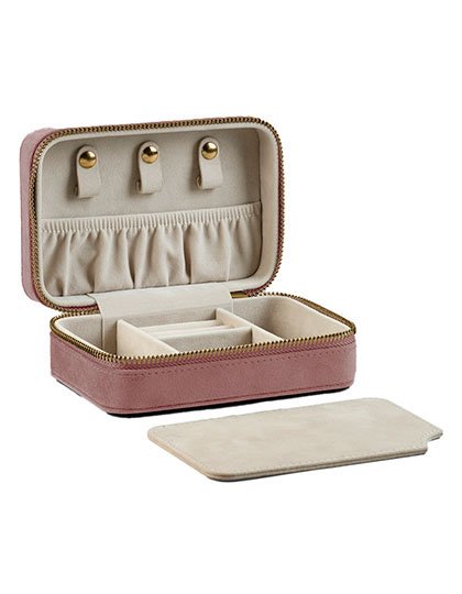 BagBase Velvet Travel Jewellery Box – Rose Quartz