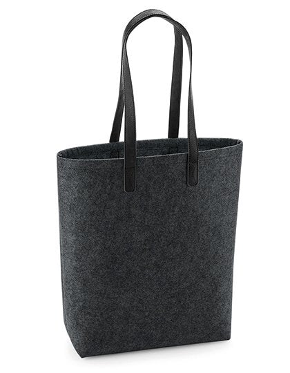 BagBase Premium Felt Bag – Charcoal Melange / Black