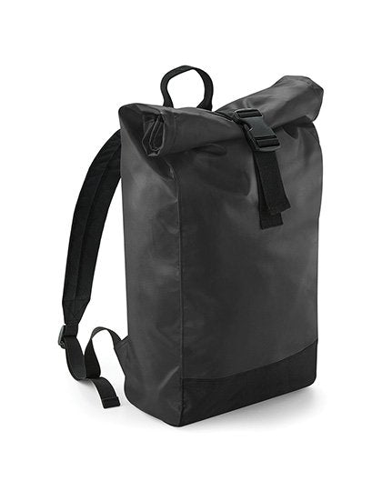 BagBase Tarp Roll-Top Backpack – Black