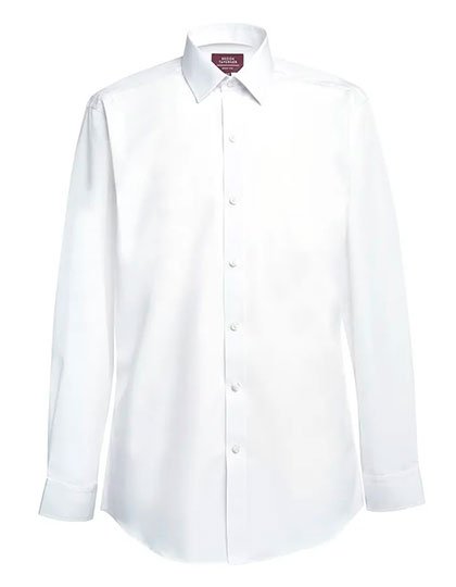 Brook Taverner Men's Classic Fit Shirt Titan Longsleeve – White