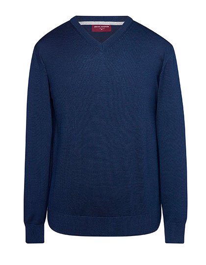Brook Taverner Men's V-Neck Jumper Boston – Navy