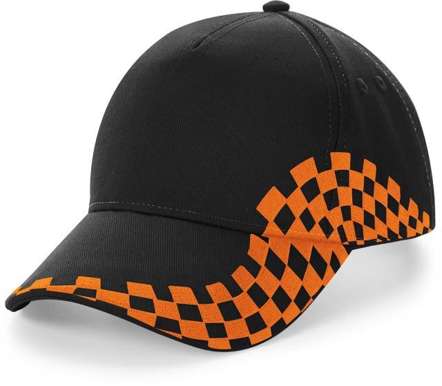 Beechfield Grand Prix Cap – Black / Orange