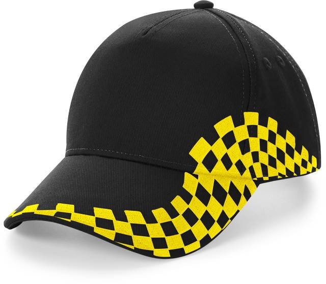 Beechfield Grand Prix Cap – Black / Yellow
