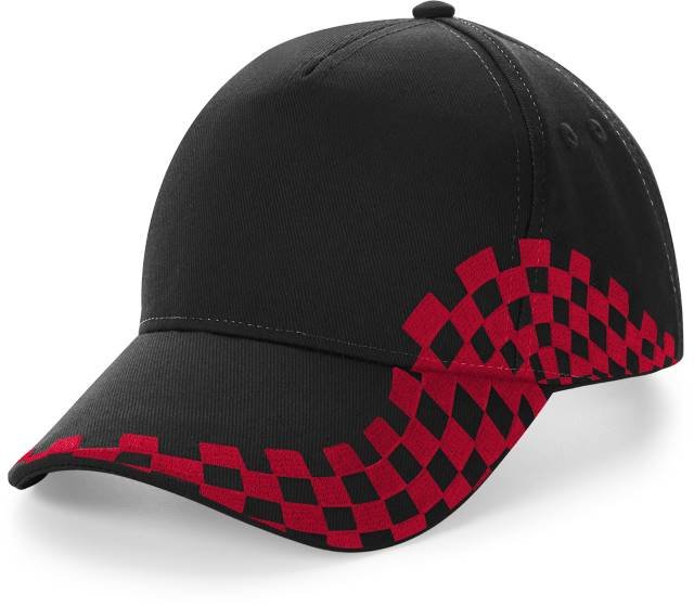 Beechfield Grand Prix Cap – Black / Classic Red