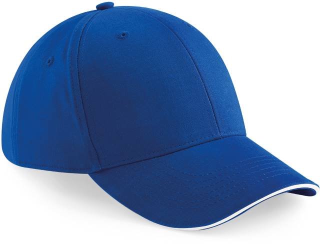 Beechfield Athleisure 6 Panel Cap – Bright Royal / White