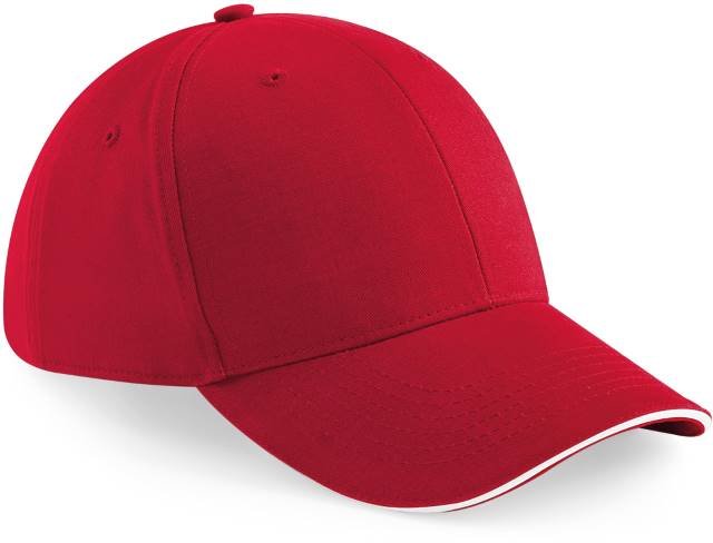Beechfield Athleisure 6 Panel Cap – Classic Red / White