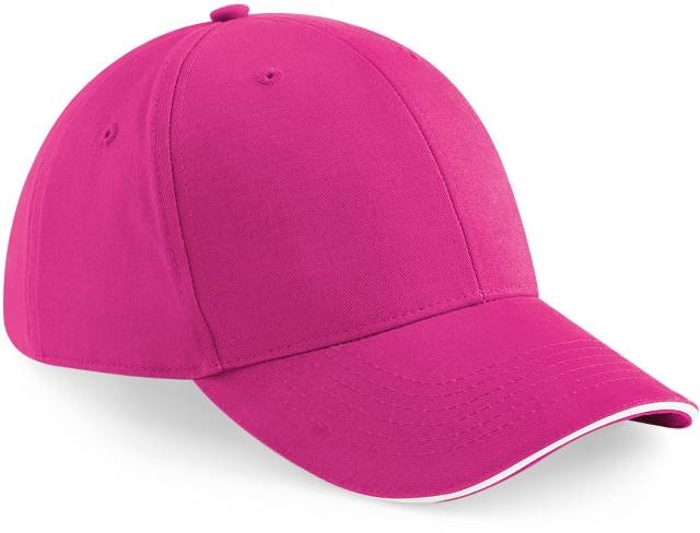 Beechfield Athleisure 6 Panel Cap – Fuchsia / White