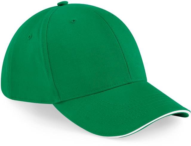 Beechfield Athleisure 6 Panel Cap – Kelly Green / White