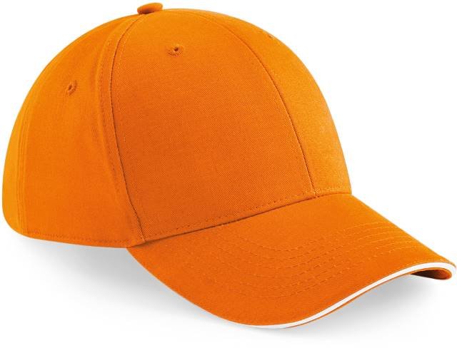 Beechfield Athleisure 6 Panel Cap – Orange / White