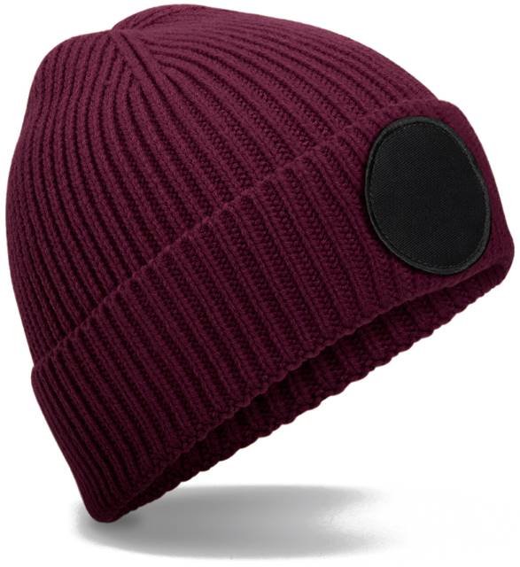 Beechfield Circular Fashion Patch Beanie – Burgundy / Black