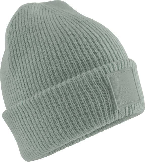 Beechfield Kids Deep Cuffed Tonal Patch Beanie – Dusty Green