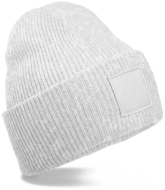 Beechfield Deep Cuffed Tonal Patch Beanie – Cloud Grey