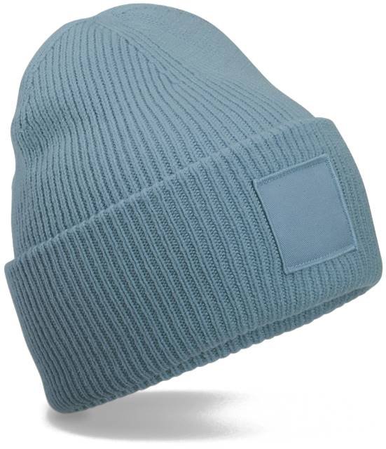 Beechfield Deep Cuffed Tonal Patch Beanie – Dusty Blue