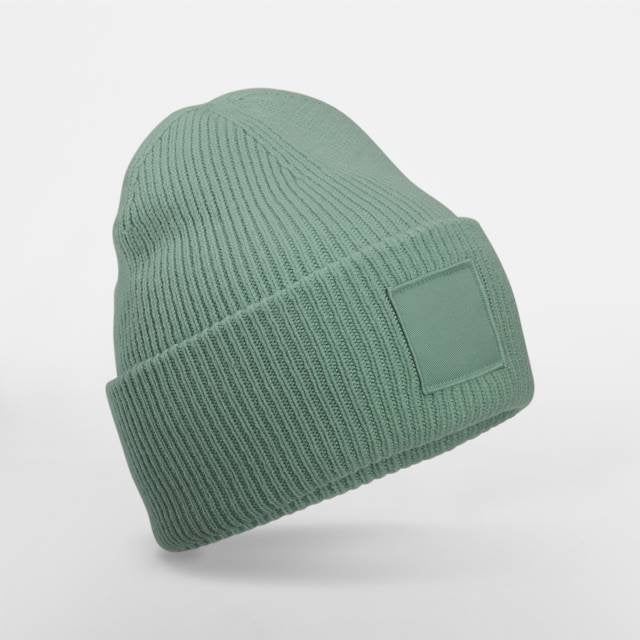 Beechfield Deep Cuffed Tonal Patch Beanie – Dusty Green
