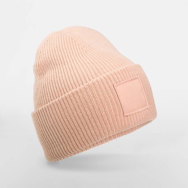 Beechfield Deep Cuffed Tonal Patch Beanie – Peach