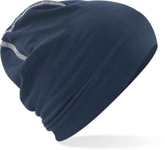 Beechfield Hemsedal Cotton Beanie – French Navy / White
