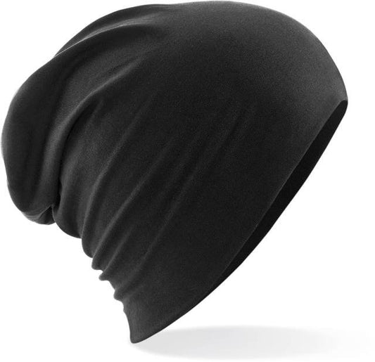 Beechfield Hemsedal Cotton Slouch Beanie – Black