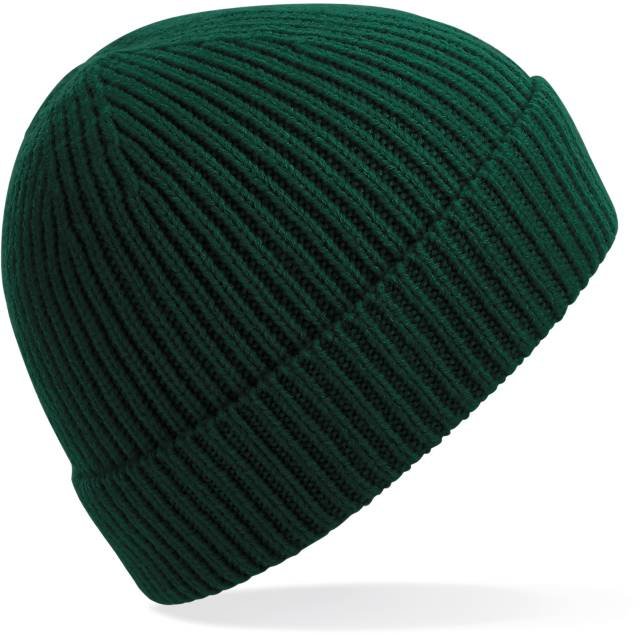 Beechfield Engineered Knit Ribbed Beanie – Bottle Green