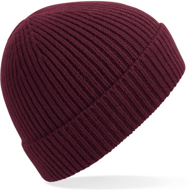 Beechfield Engineered Knit Ribbed Beanie – Burgundy