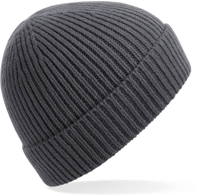 Beechfield Engineered Knit Ribbed Beanie – Graphite Grey