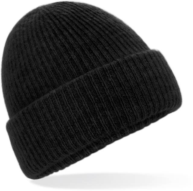 Beechfield Cosy Ribbed Beanie – Black Marl