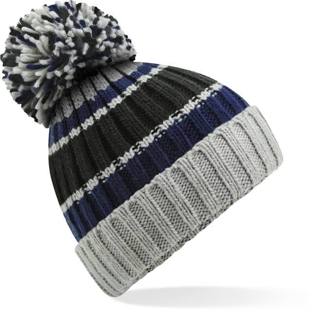 Beechfield Hygge Striped Beanie – Blue Steel