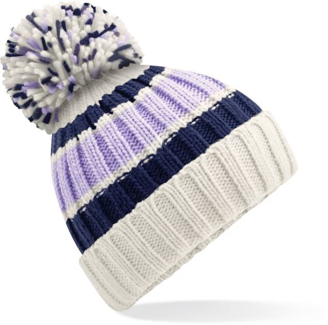 Beechfield Hygge Striped Beanie – Blueberry Cheesecake
