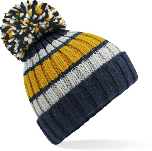 Beechfield Hygge Striped Beanie – Dijon Blue