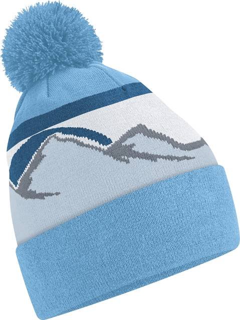 Beechfield Mountain Peaks Pom Pom Beanie – Glacier Peaks
