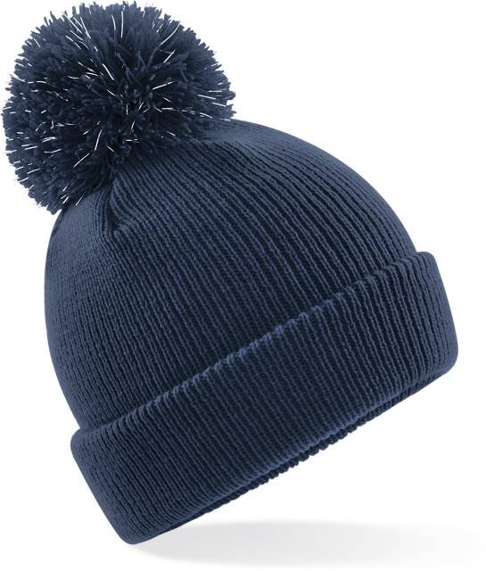 Beechfield Junior Reflective Bobble Beanie – French Navy
