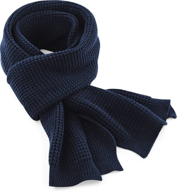 Beechfield Classic Waffle Knit Scarf – French Navy