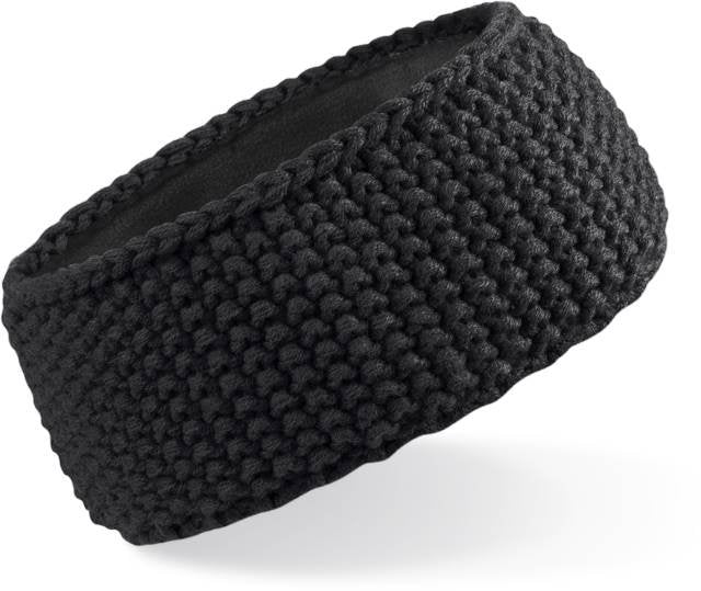 Beechfield Slopeside Waffle Headband – Black