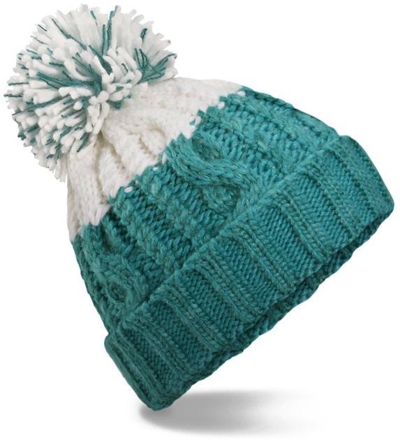 Beechfield Apres Beanie – Emerald / Soft White