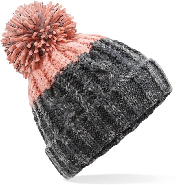Beechfield Apres Beanie – Graphite Grey / Blush