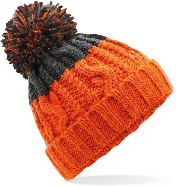 Beechfield Apres Beanie – Orange / Graphite Grey
