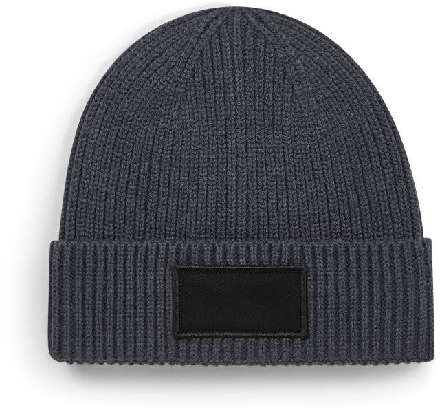 Beechfield Fashion Patch Beanie – Graphite Grey / Black