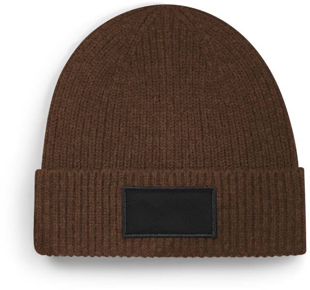Beechfield Fashion Patch Beanie – Walnut / Black