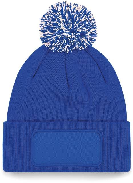Beechfield Snowstar® Patch Beanie – Bright Royal / Off White