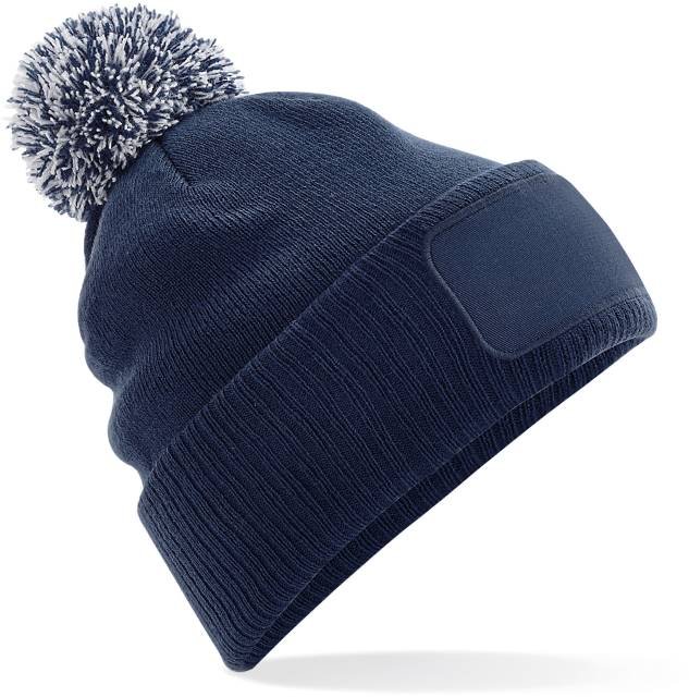 Beechfield Snowstar® Patch Beanie – French Navy / Light Grey